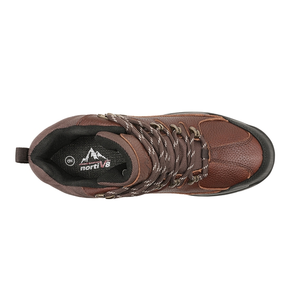 Men's Waterproof Leather Steel Toe Work Boots - BROWN LITCHI - 5
